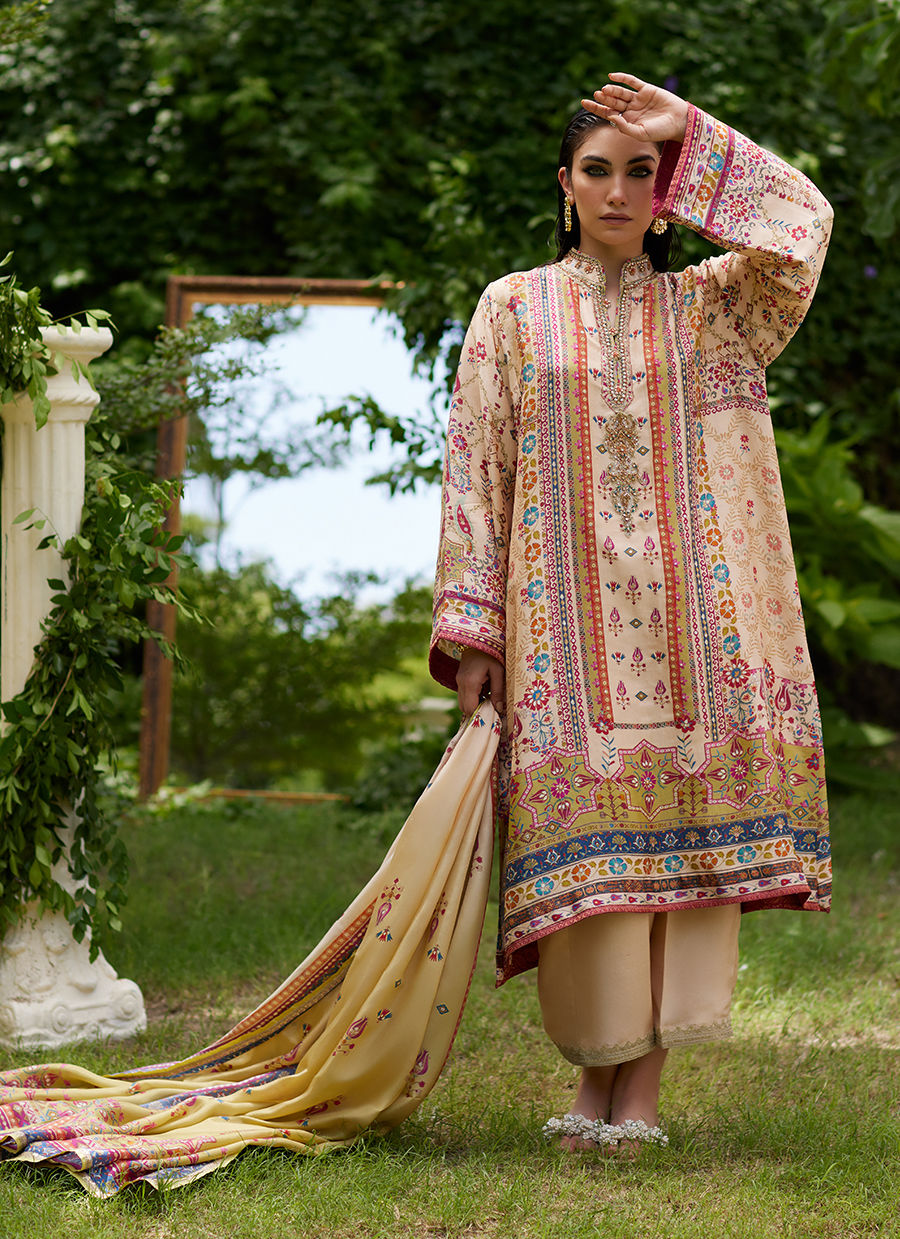Farah Talib Aziz | Mayna Festive Prints 24 | Delkash Shirt And Dupatta