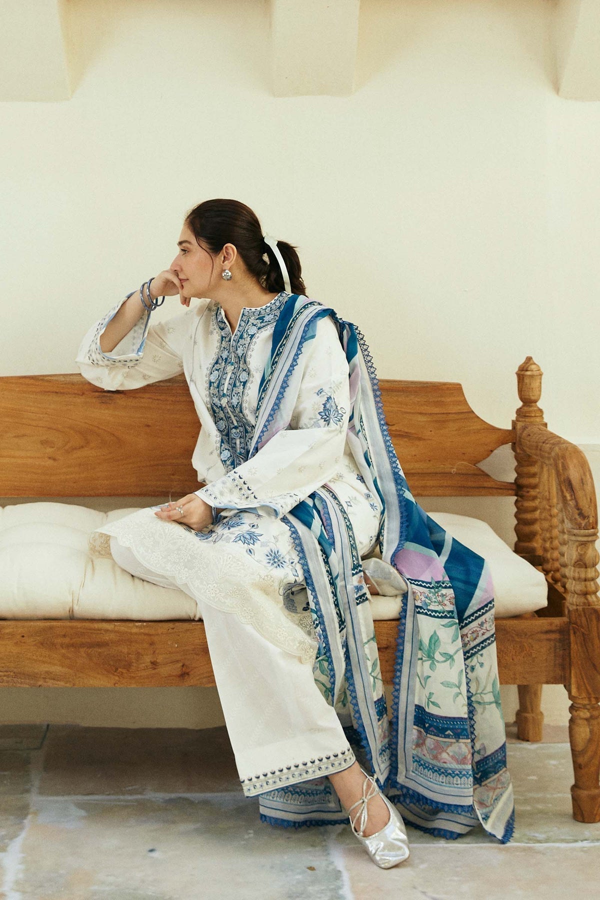 Zara Shahjahan | Coco Lawn Eid Edit 24 | IVORY-D4