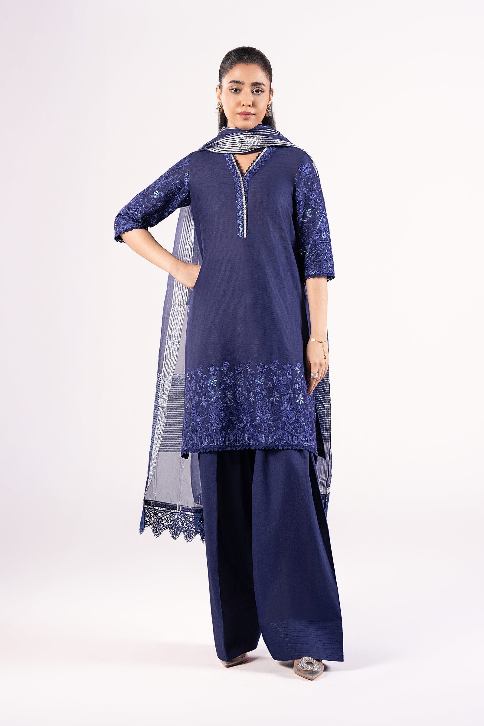 Maria B | Basics RTW | 3 Pc Embroidered Dobby Suit | MB-CS25-137