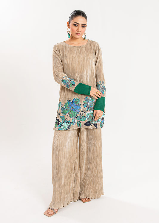 Maria Osama Khan | Claire Pleated Silk | Stardust