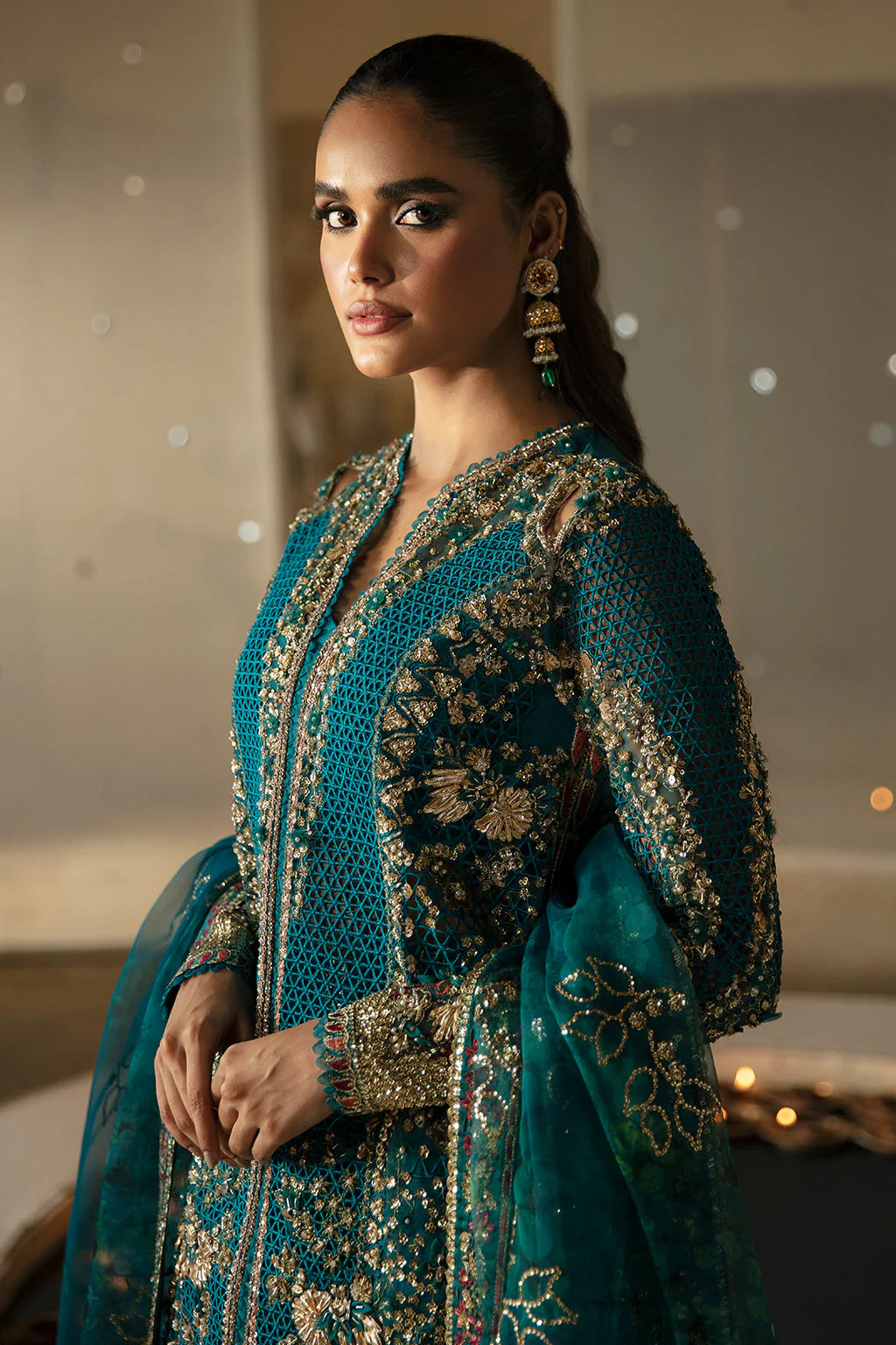 Hayat by Afrozeh Embroidered Organza 3Pc Suit AFH-24-09 MEERUB