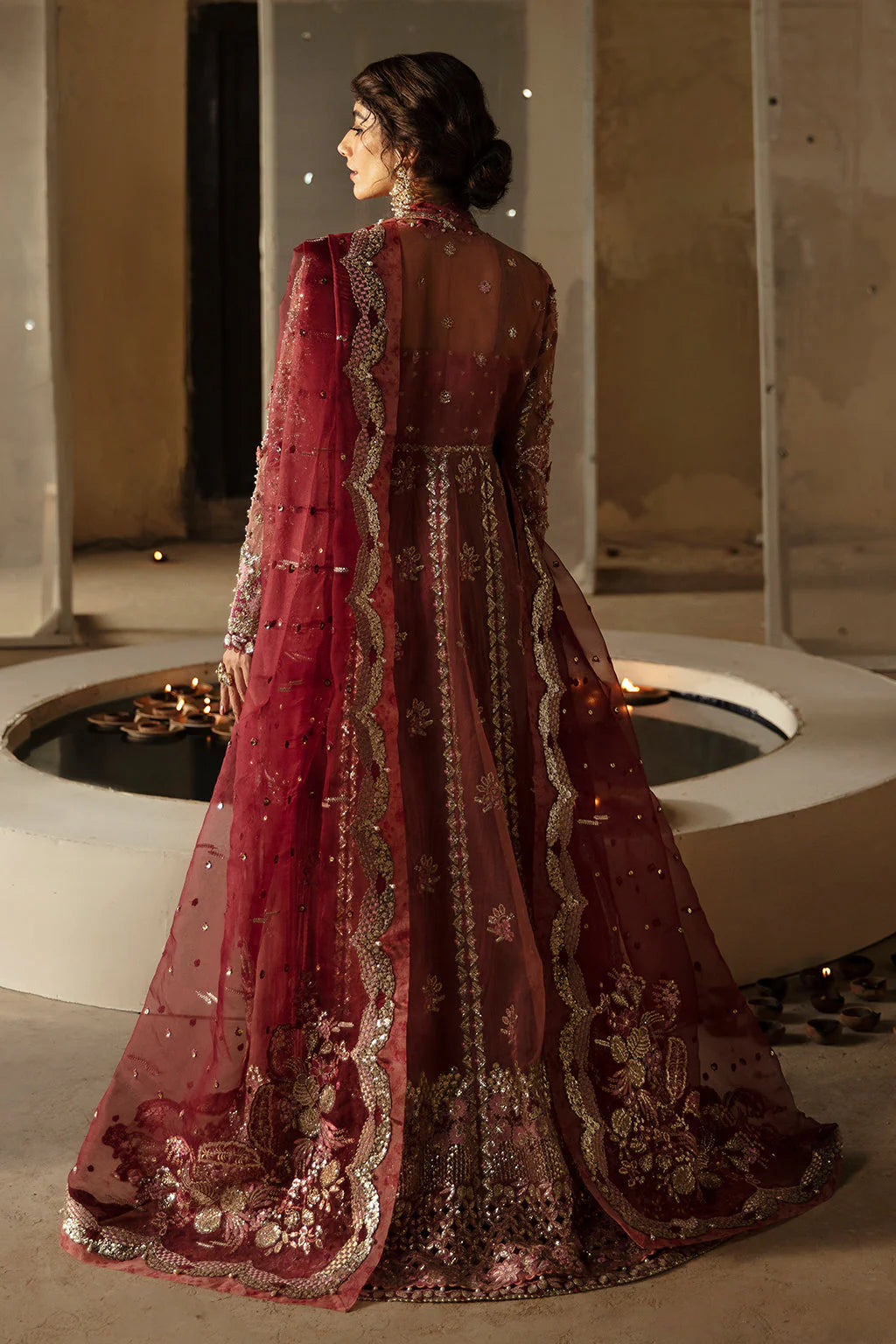 Hayat by Afrozeh Embroidered Organza 3Pc Suit AFH-24-04 MEHREEN