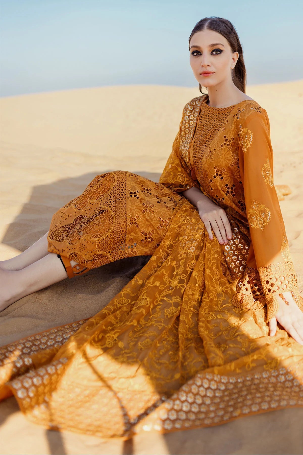 Nureh | Sehra Swiss Voil Lawn | MEEHA - NE-75