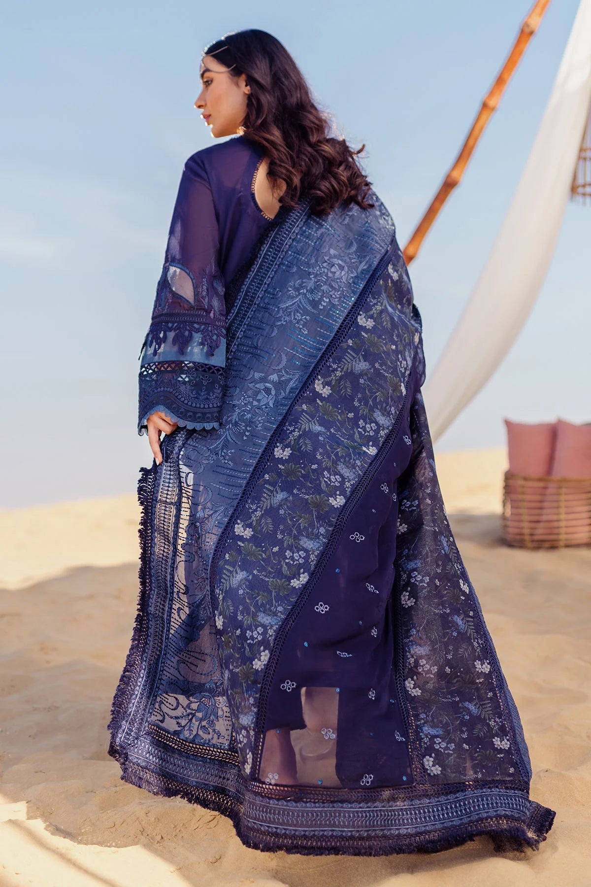 Nureh | Sehra Swiss Voil Lawn | NILE BLUE - NE-77