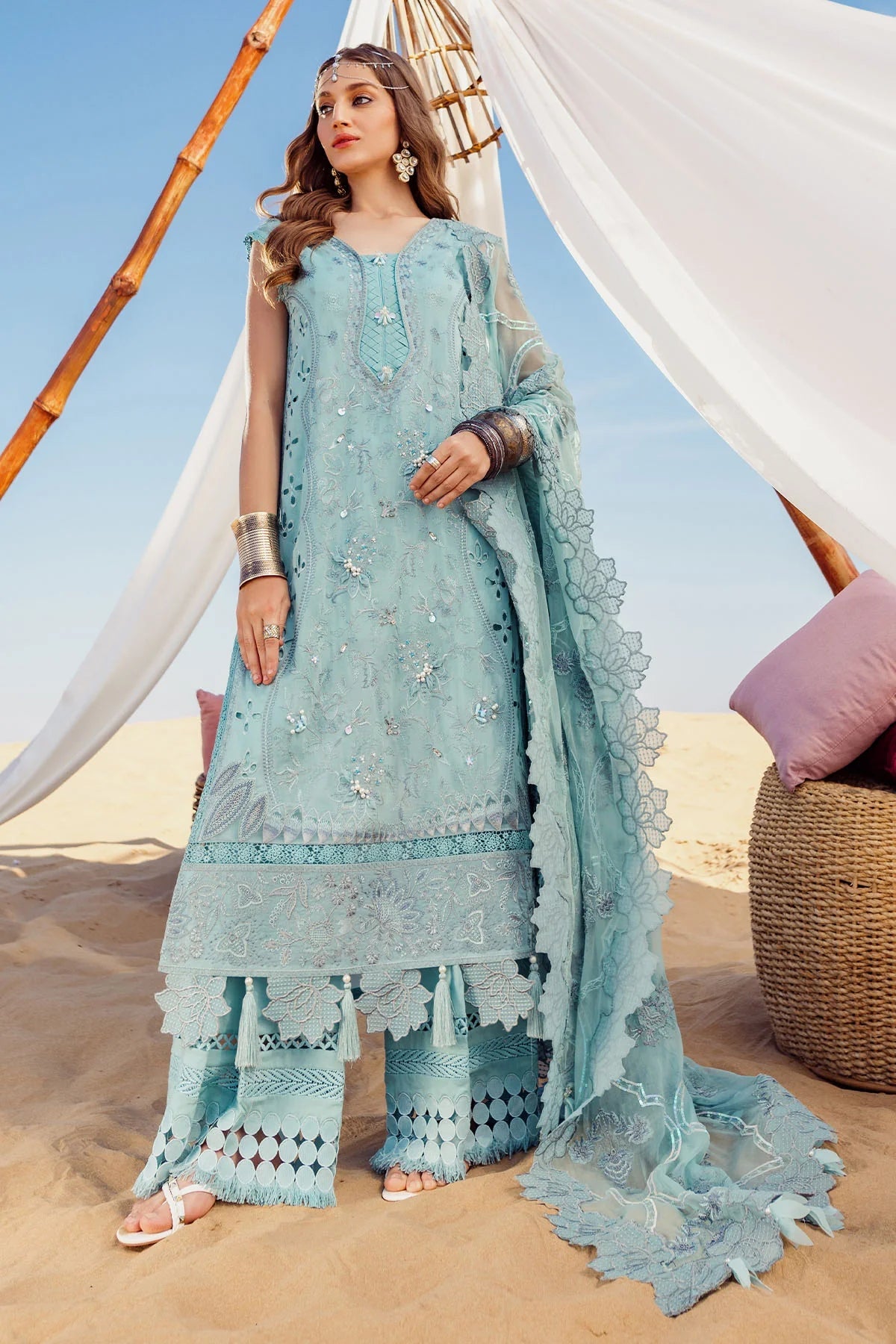 Nureh | Sehra Swiss Voil Lawn | AROOSH - NE-76