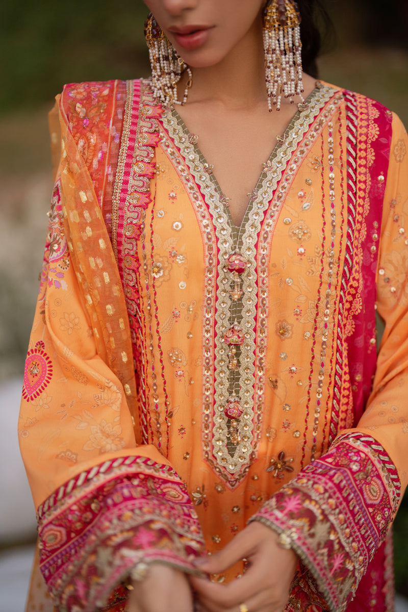 Qalamkar | Luxe Silk |  UA-05 FIORE