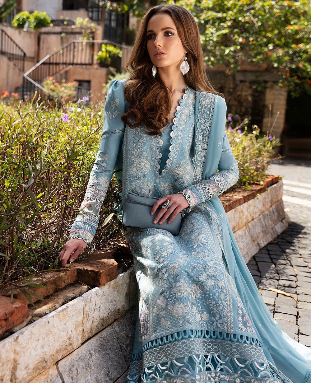 Republic Womenswear | Ilana Eid Luxury Lawn | Azure