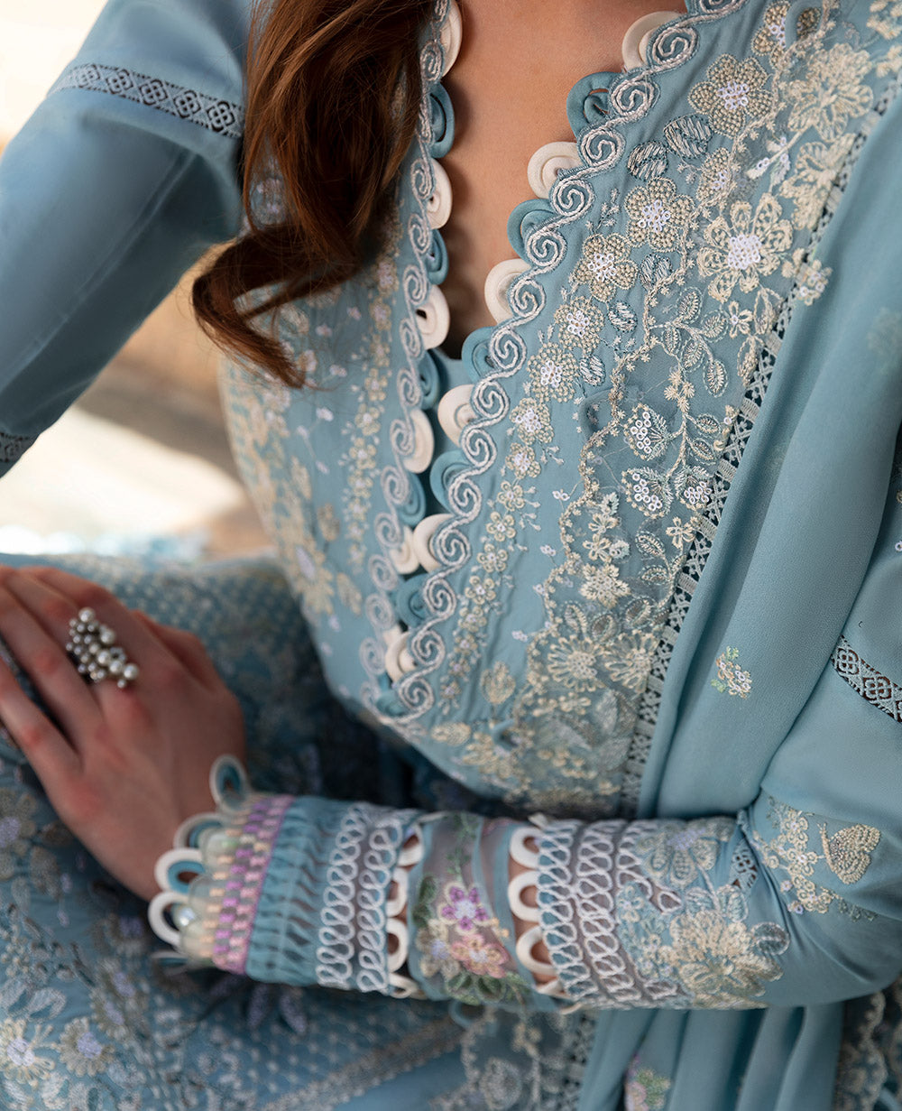 Republic Womenswear | Ilana Eid Luxury Lawn | Azure