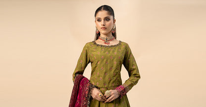 Maria B | Formal Wears | Raw Silk Suit | SF-W24-26