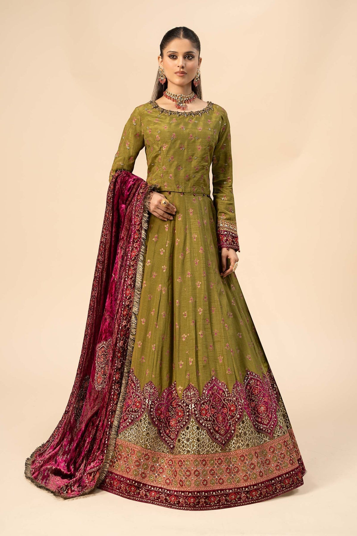 Maria B | Formal Wears | Raw Silk Suit | SF-W24-26