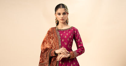 Maria B | Formal Wears | Raw Silk Suit | SF-W24-26-C