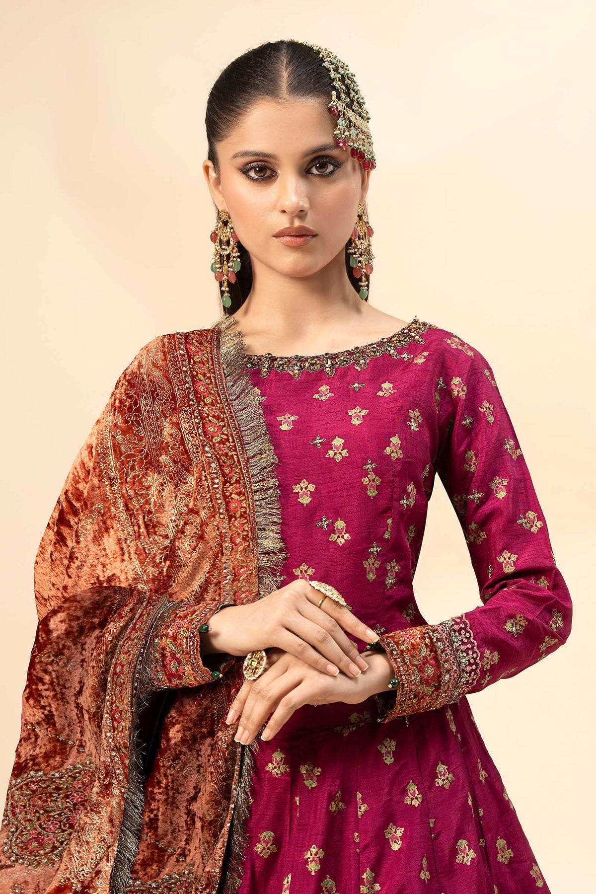 Maria B | Formal Wears | Raw Silk Suit | SF-W24-26-C