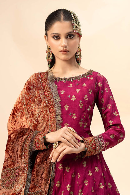 Maria B | Formal Wears | Raw Silk Suit | SF-W24-26-C