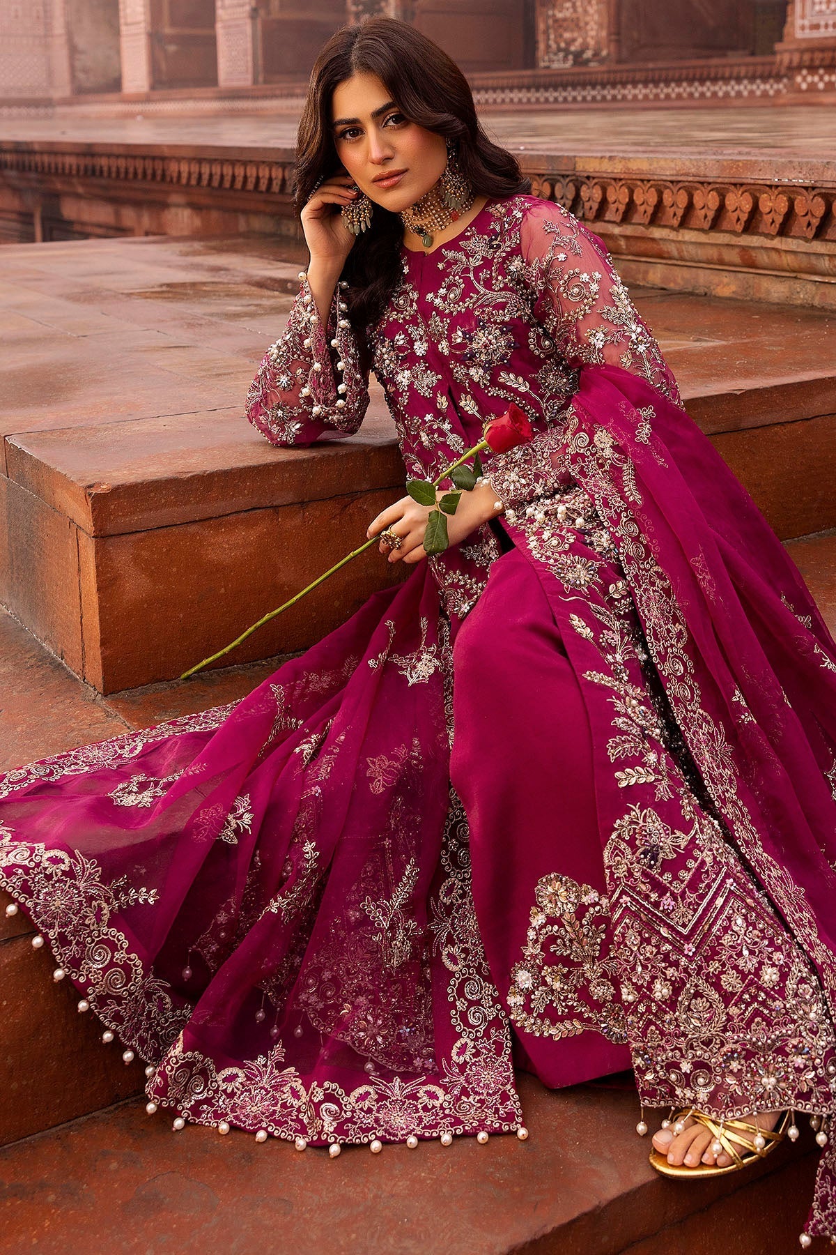 Motifz | Bridal Couture | 0013-HEER EMBROIDERED ORGANZA STITCHED