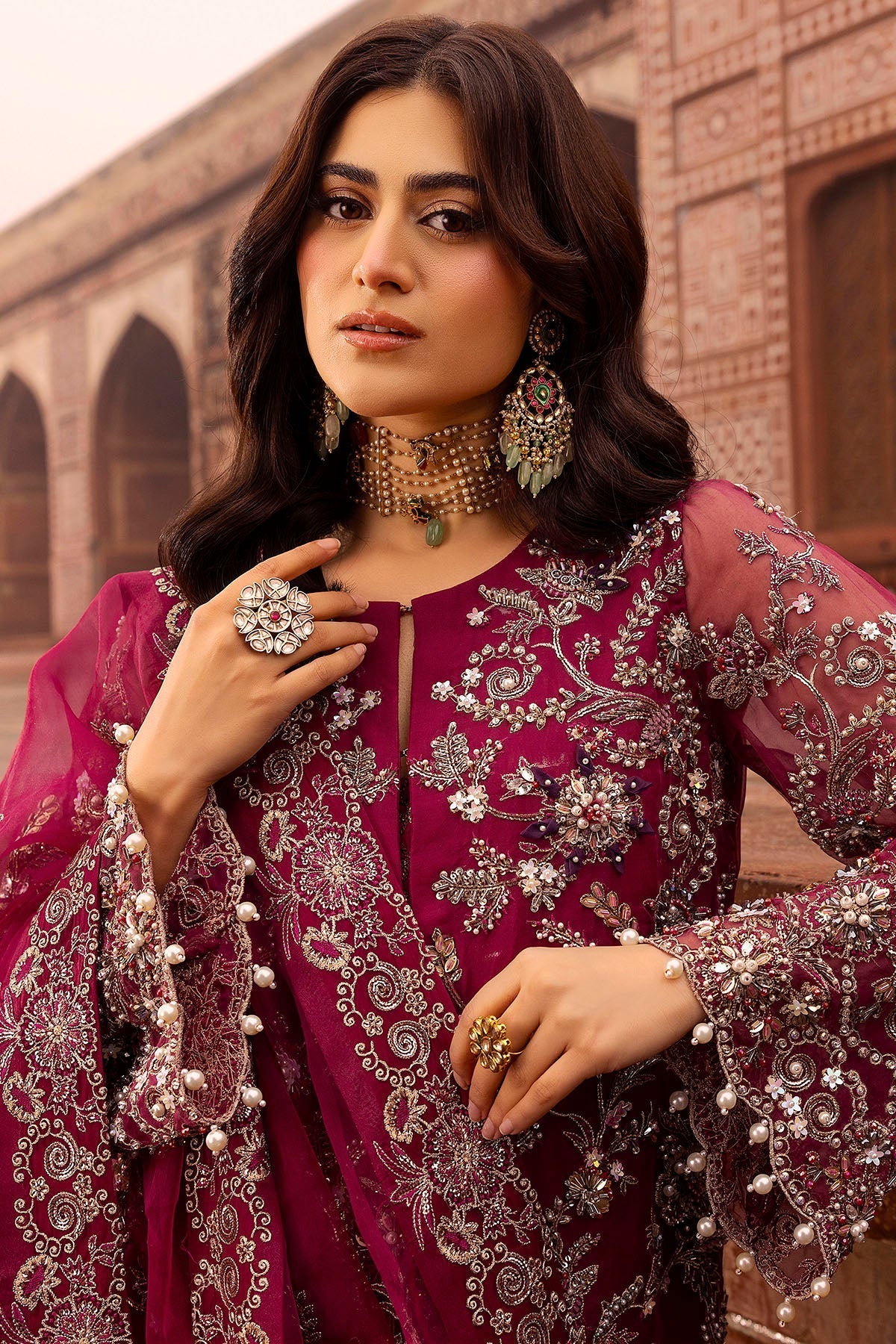 Motifz | Bridal Couture | 0013-HEER EMBROIDERED ORGANZA STITCHED