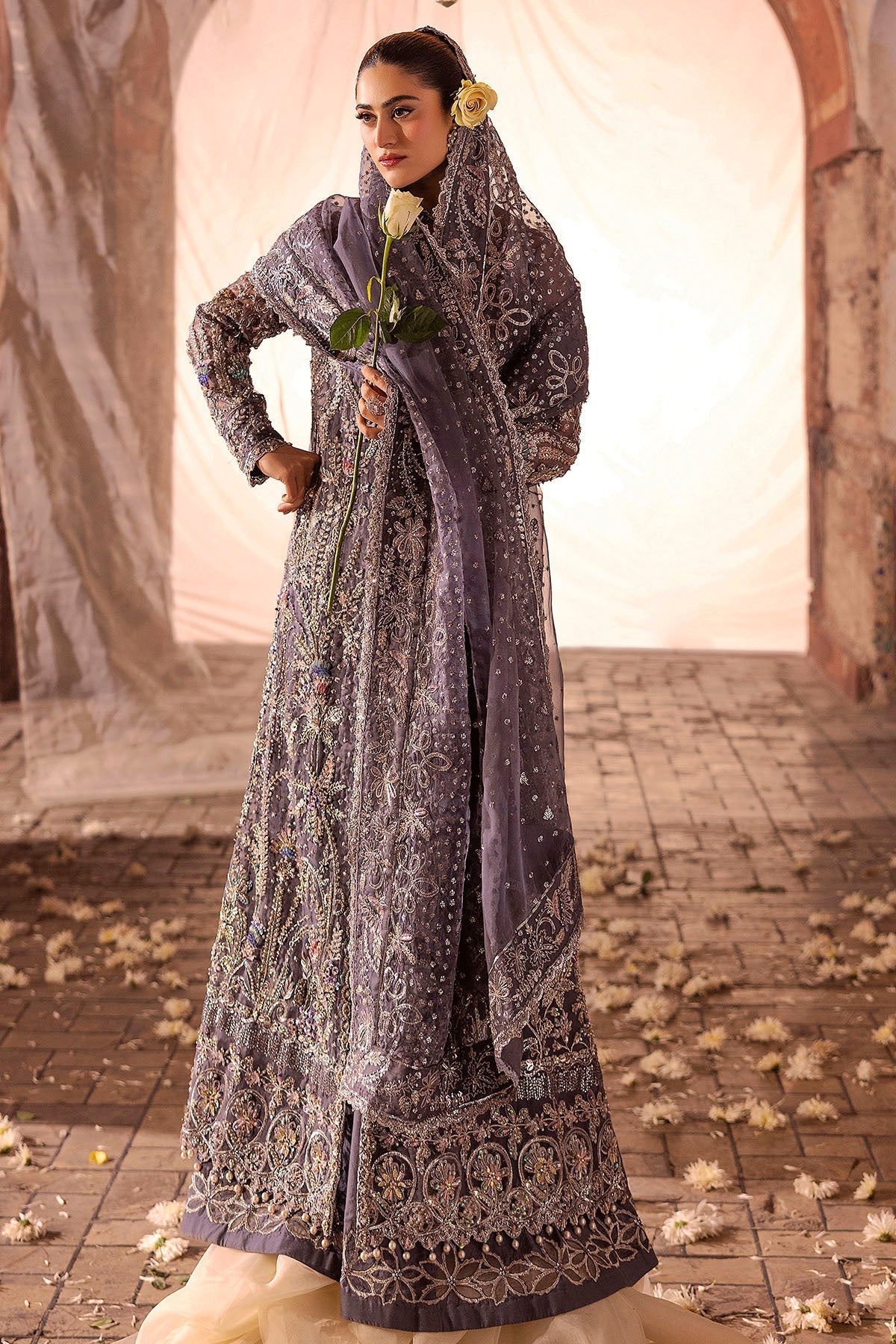 Motifz | Bridal Couture | 0018-ZURIAH EMBROIDERED ORGANZA STITCHED