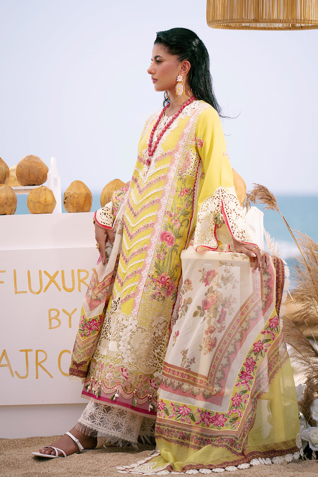 AJR Couture | Dastan Luxury Lawn 25 | Sunset