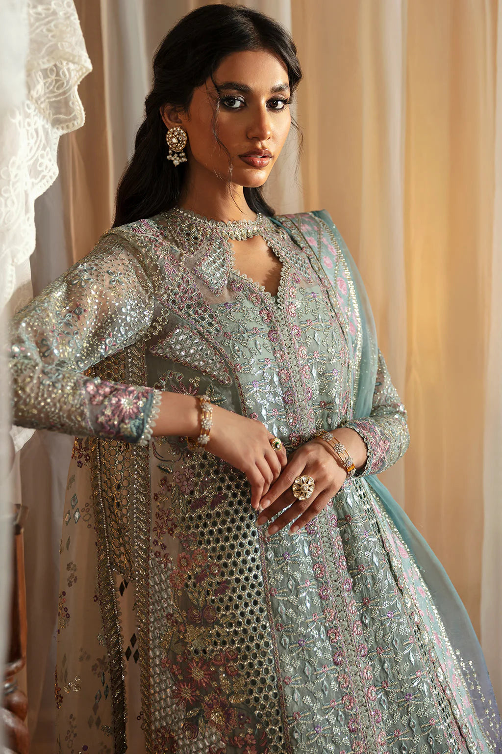 Hayat by Afrozeh Embroidered Organza 3Pc Suit AFH-24-10 TARA