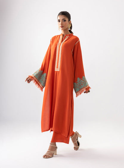 Zainab Chottani | Aara Casual Pret | Pumpkin Opal