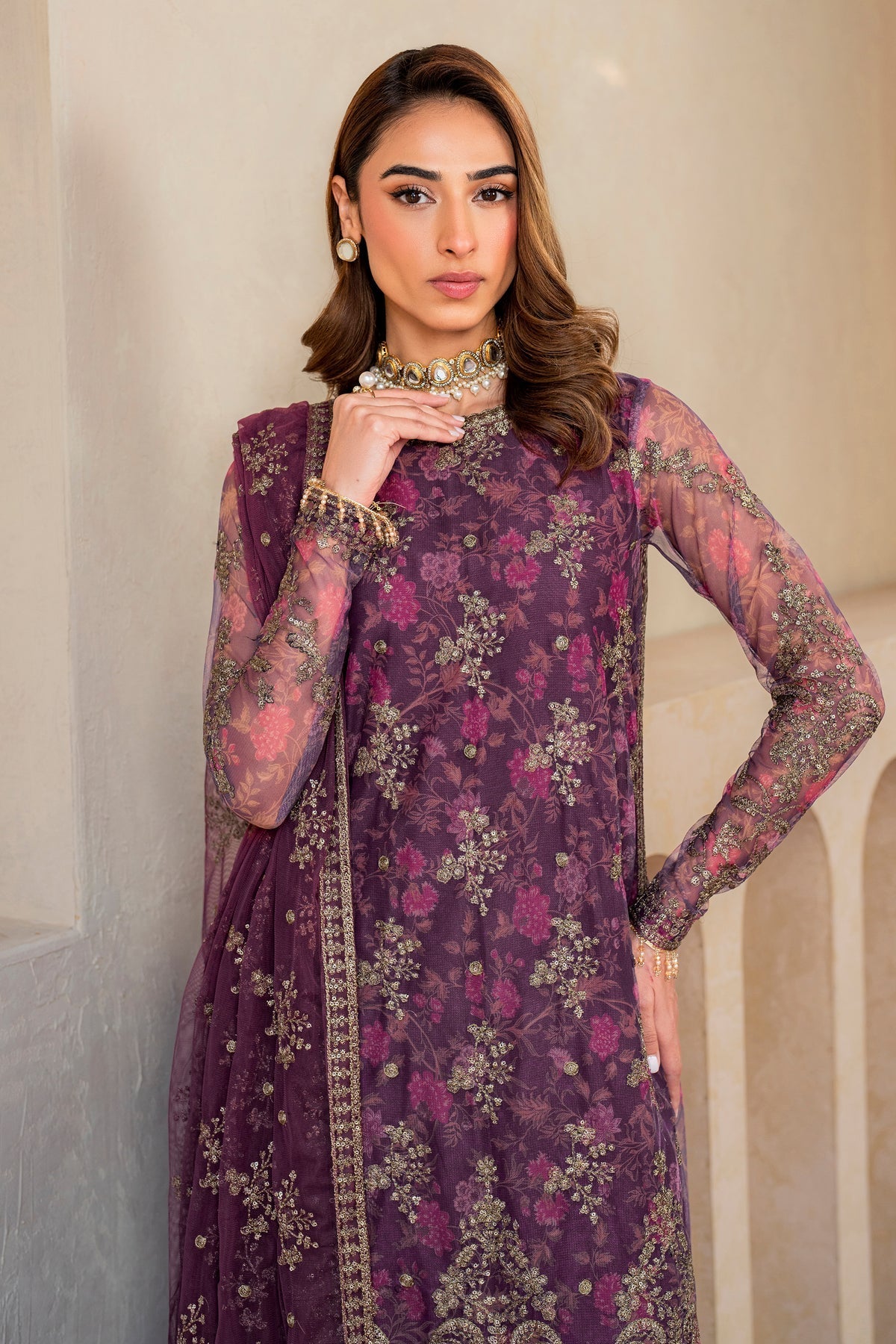 Zarif | Iris Printed Embroidered Edit 24 |  SALVIA