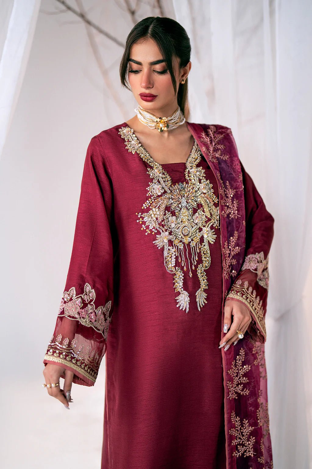 Ajr Couture | Luxe Pret Eid Drop | Scarlet