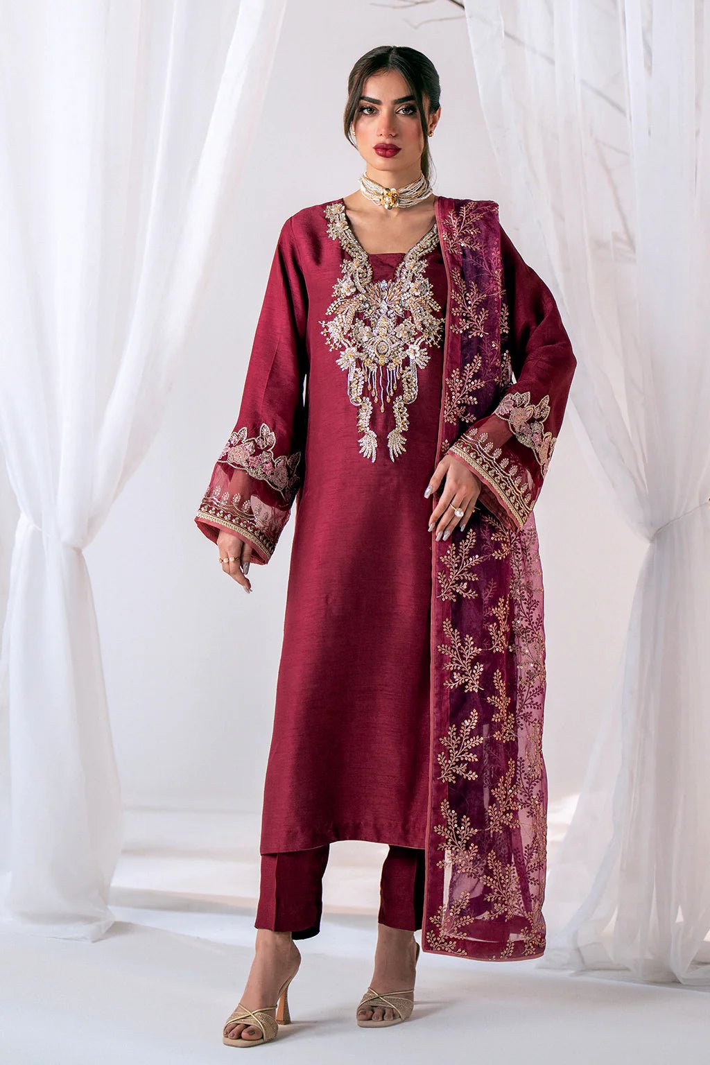 Ajr Couture | Luxe Pret Eid Drop | Scarlet