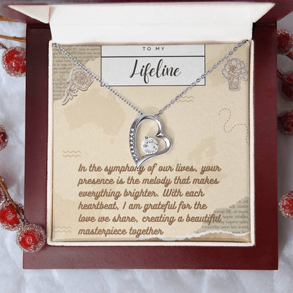 Forever Love Necklace for Valentines , Birthdays and Weddings with Beautiful Custom Message - Riwayat-e-khas