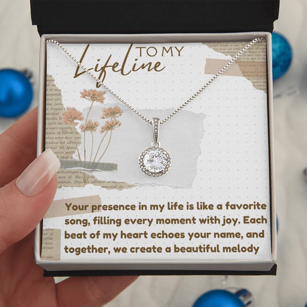Eternal Hope Silver Necklace for Valentines , Birthdays and Weddings with Beautiful Custom Message - Riwayat-e-khas
