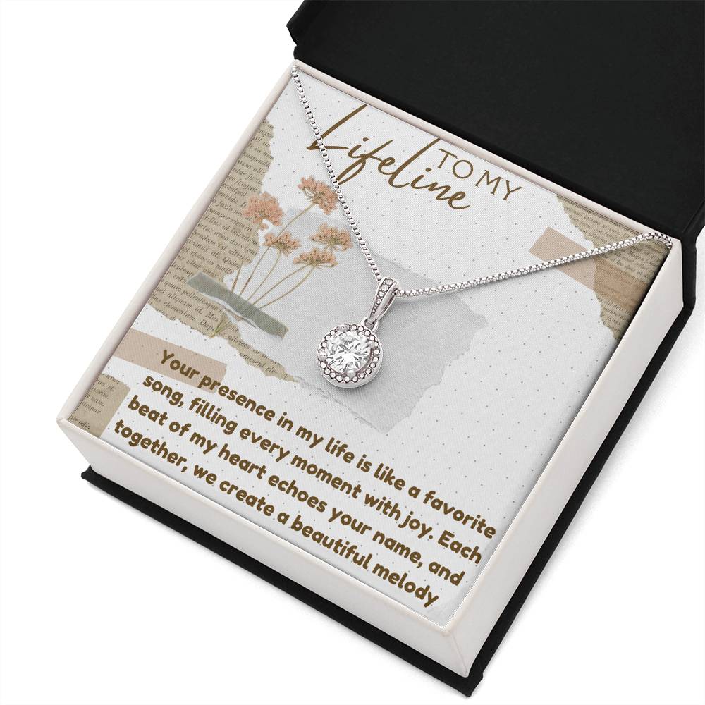 Eternal Hope Silver Necklace for Valentines , Birthdays and Weddings with Beautiful Custom Message - Riwayat-e-khas