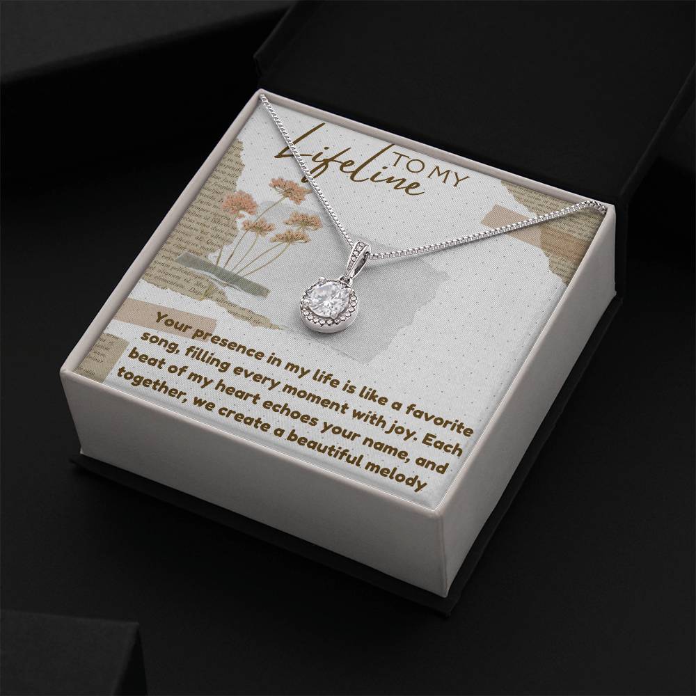 Eternal Hope Silver Necklace for Valentines , Birthdays and Weddings with Beautiful Custom Message - Riwayat-e-khas