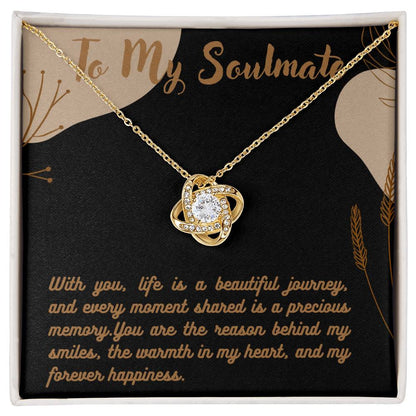 Love Knot Necklace for Valentines , Birthdays and Weddings with Beautiful Custom Message - Riwayat-e-khas