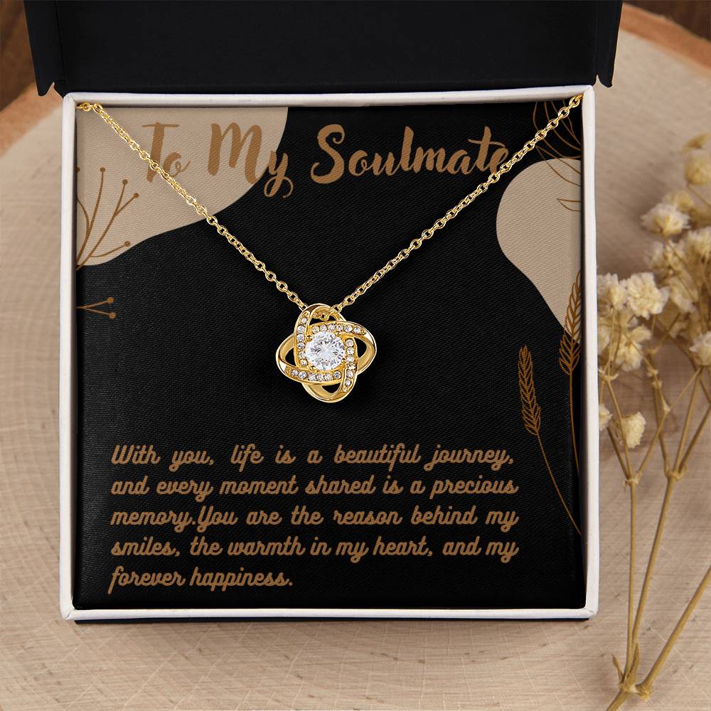 Love Knot Necklace for Valentines , Birthdays and Weddings with Beautiful Custom Message - Riwayat-e-khas