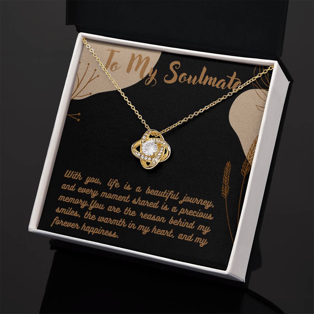 Love Knot Necklace for Valentines , Birthdays and Weddings with Beautiful Custom Message - Riwayat-e-khas