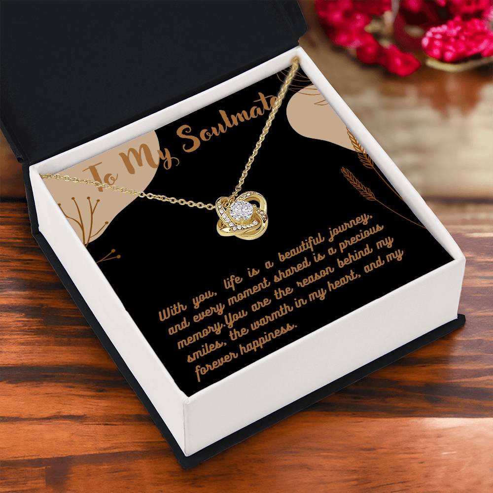 Love Knot Necklace for Valentines , Birthdays and Weddings with Beautiful Custom Message - Riwayat-e-khas