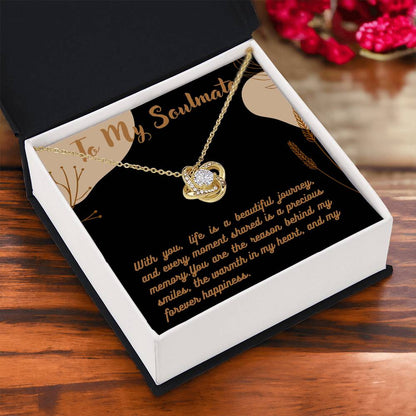 Love Knot Necklace for Valentines , Birthdays and Weddings with Beautiful Custom Message - Riwayat-e-khas