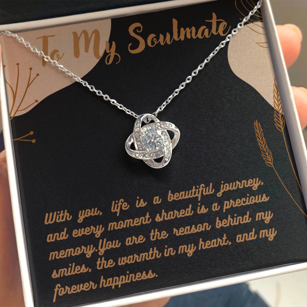 Love Knot Necklace for Valentines , Birthdays and Weddings with Beautiful Custom Message - Riwayat-e-khas