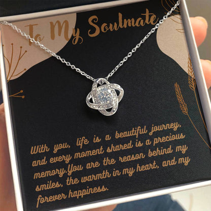 Love Knot Necklace for Valentines , Birthdays and Weddings with Beautiful Custom Message - Riwayat-e-khas