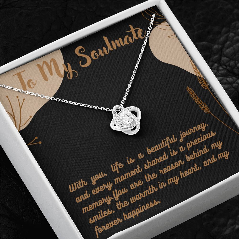 Love Knot Necklace for Valentines , Birthdays and Weddings with Beautiful Custom Message - Riwayat-e-khas