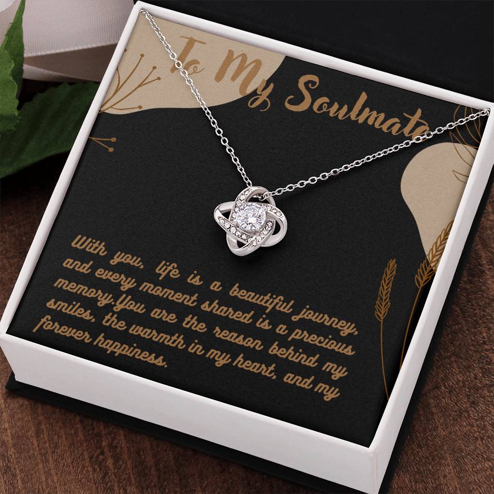 Love Knot Necklace for Valentines , Birthdays and Weddings with Beautiful Custom Message - Riwayat-e-khas