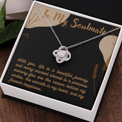 Love Knot Necklace for Valentines , Birthdays and Weddings with Beautiful Custom Message - Riwayat-e-khas