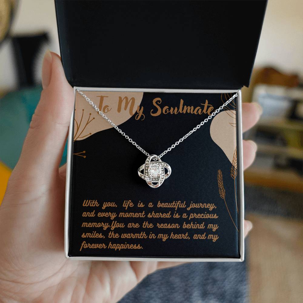 Love Knot Necklace for Valentines , Birthdays and Weddings with Beautiful Custom Message - Riwayat-e-khas