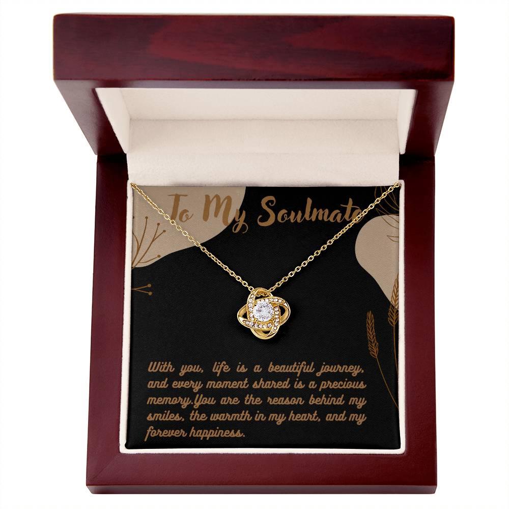 Love Knot Necklace for Valentines , Birthdays and Weddings with Beautiful Custom Message - Riwayat-e-khas