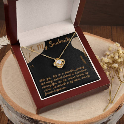 Love Knot Necklace for Valentines , Birthdays and Weddings with Beautiful Custom Message - Riwayat-e-khas