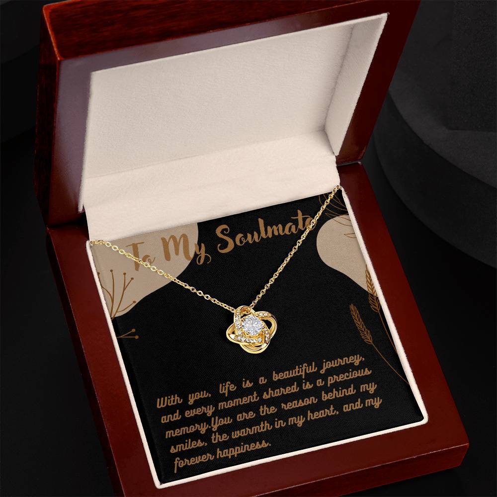 Love Knot Necklace for Valentines , Birthdays and Weddings with Beautiful Custom Message - Riwayat-e-khas