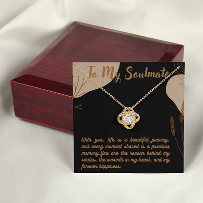 Love Knot Necklace for Valentines , Birthdays and Weddings with Beautiful Custom Message - Riwayat-e-khas