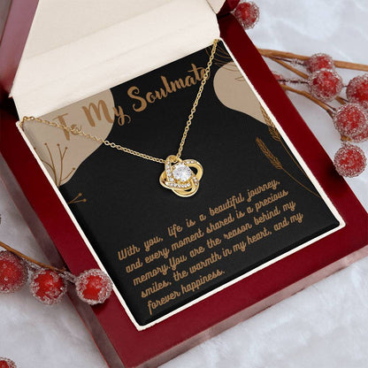 Love Knot Necklace for Valentines , Birthdays and Weddings with Beautiful Custom Message - Riwayat-e-khas