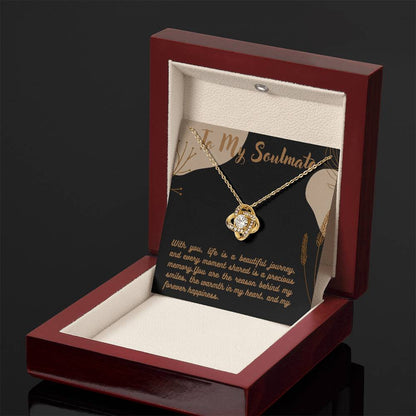 Love Knot Necklace for Valentines , Birthdays and Weddings with Beautiful Custom Message - Riwayat-e-khas