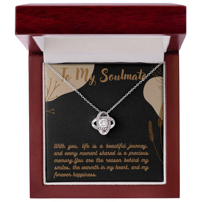 Love Knot Necklace for Valentines , Birthdays and Weddings with Beautiful Custom Message - Riwayat-e-khas