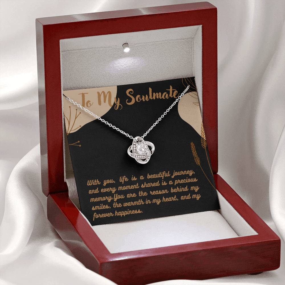 Love Knot Necklace for Valentines , Birthdays and Weddings with Beautiful Custom Message - Riwayat-e-khas