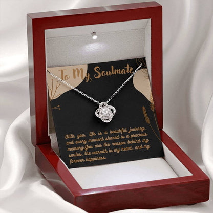 Love Knot Necklace for Valentines , Birthdays and Weddings with Beautiful Custom Message - Riwayat-e-khas